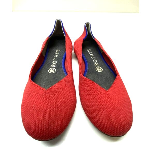 Rothy's Shoes - NEW RARE RETIRED Rothy's The Flat Chili Red Low Top Slip-On Ballet Flats  7.5
